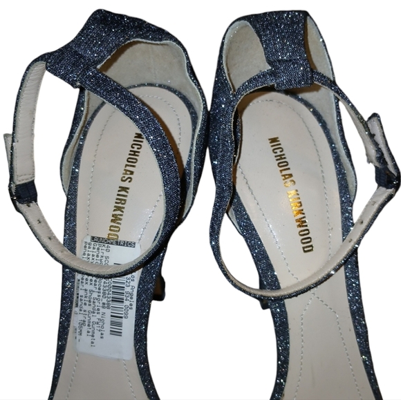 Nicholas Kirkwood Penelope Pearl High Heels Ankle Strap Gunmetal Sandals size 10 - Picture 5 of 11